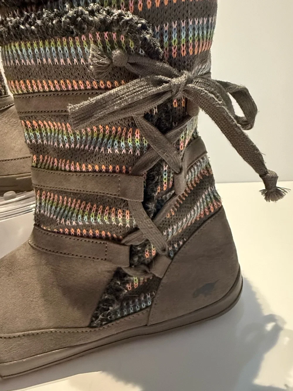 Rocket Dog Gray sweater Knit Multicolor Winter Boots
